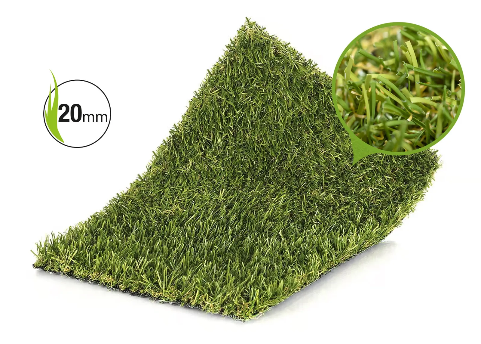 Muestra de Césped artificial verdePRO Basic plus 20mm