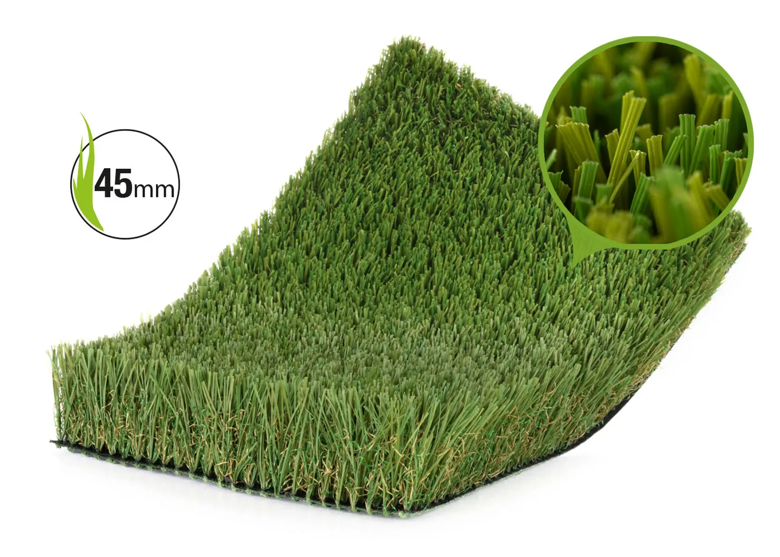 Muestra de Césped artificial verdePRO Deluxe 45mm