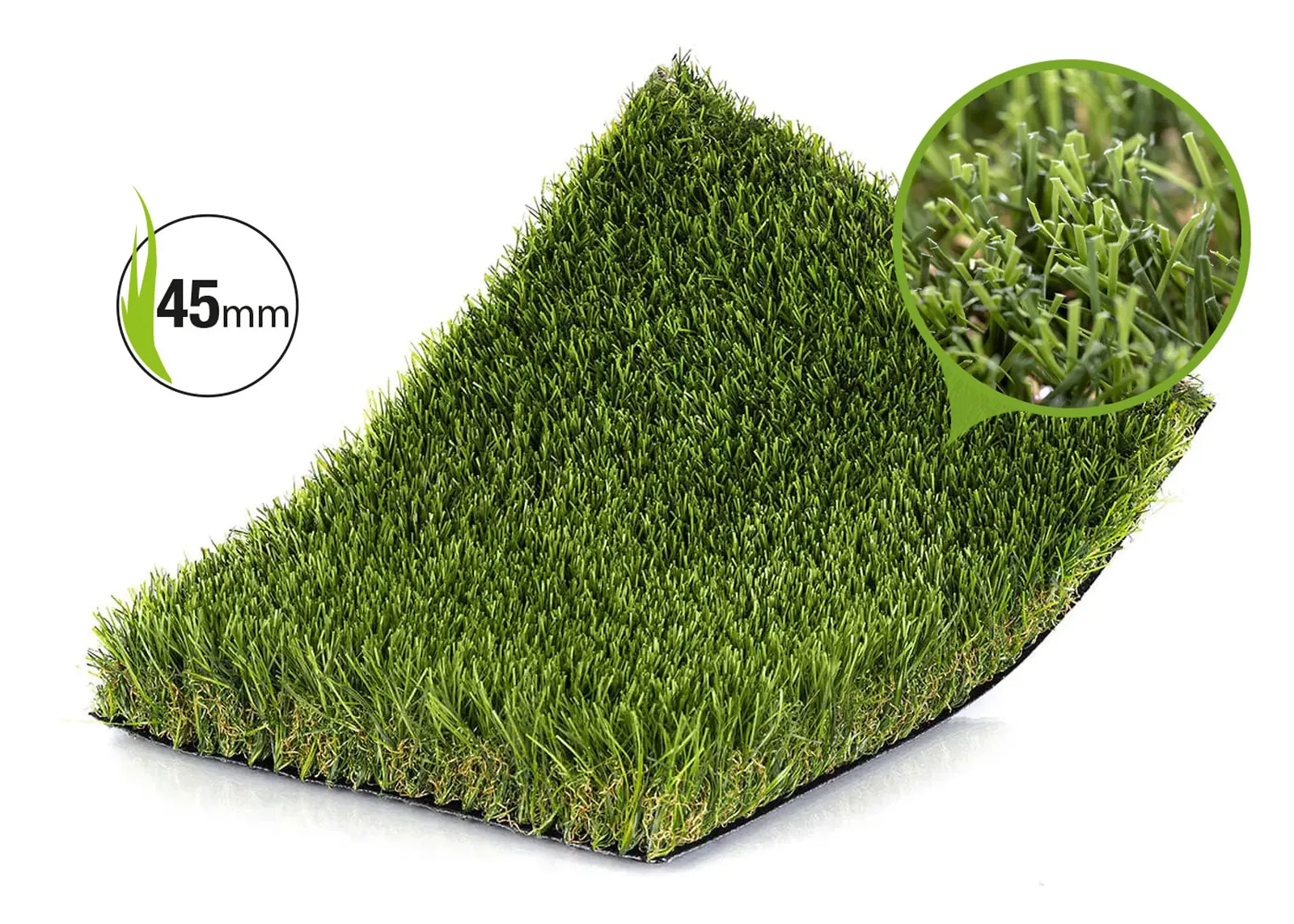 Muestra de Césped artificial verdePRO Máximo 45mm