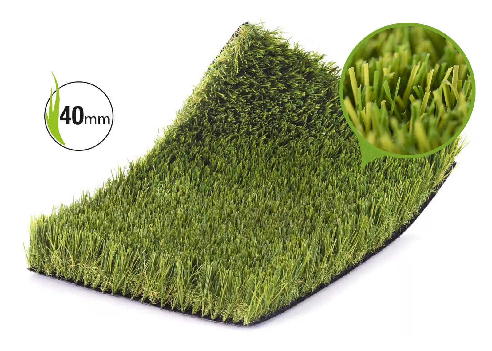 Muestra de Césped artificial verdePRO Trevi 40mm
